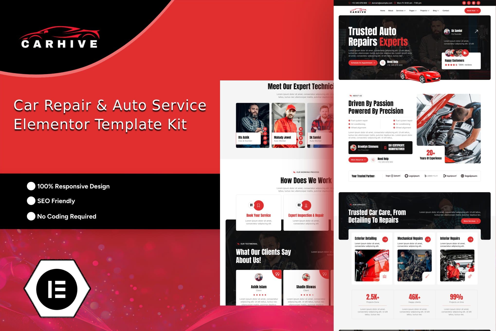 CarHive - Car Repair & Auto Service Elementor Template