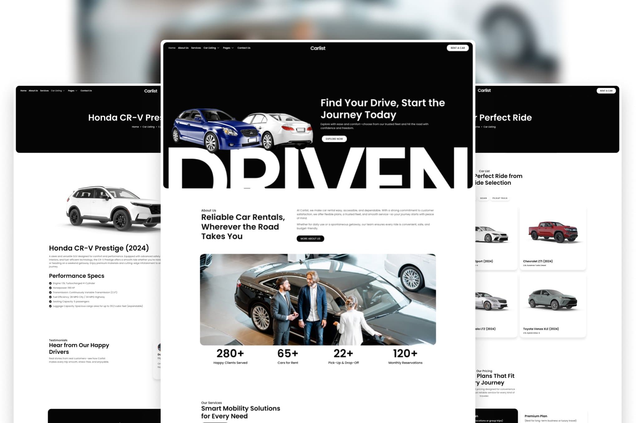 Carlist - Modern Minimalist Car Rental Elementor Template