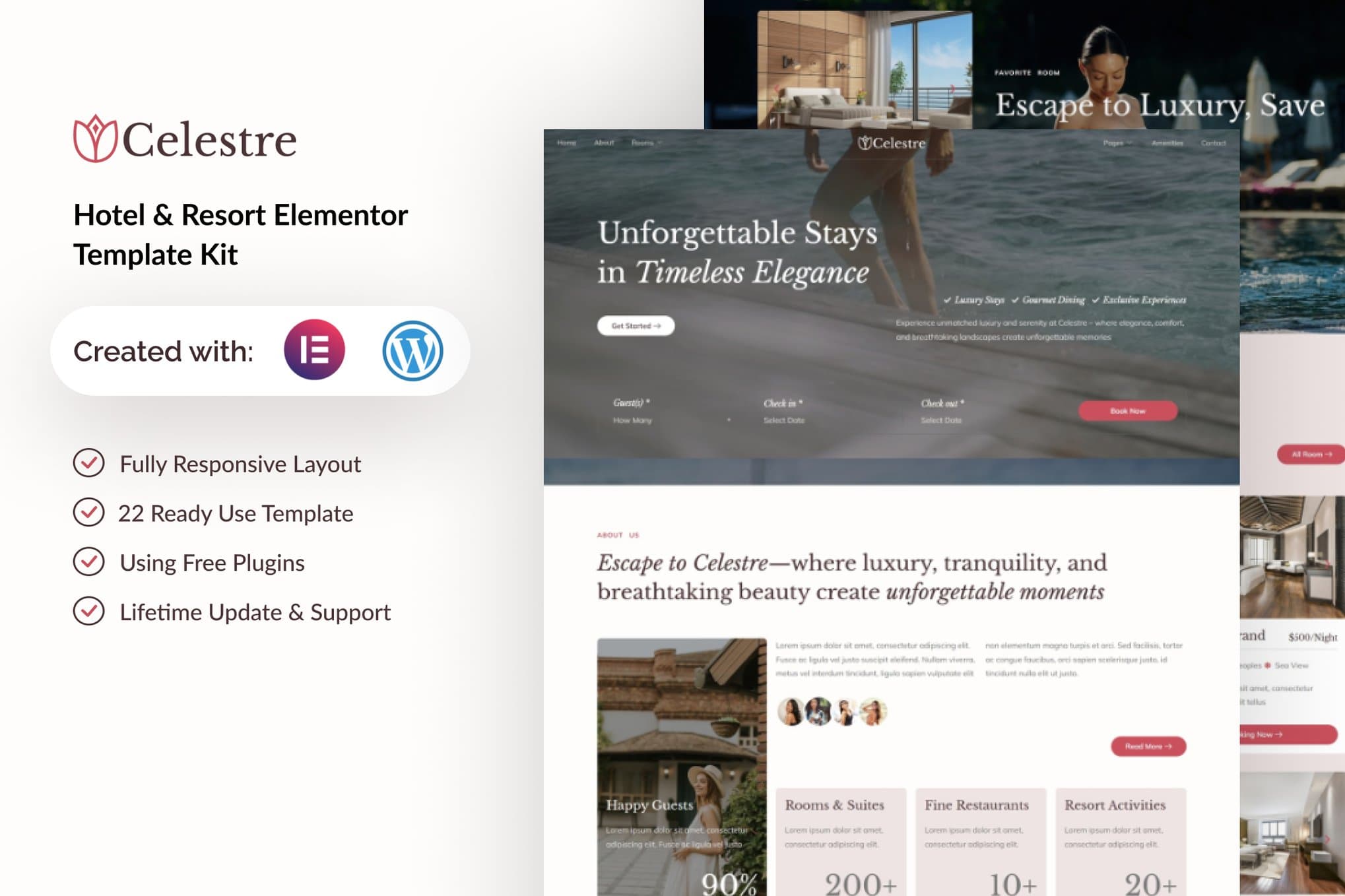 Celestre - Hotel & Resort Elementor Template