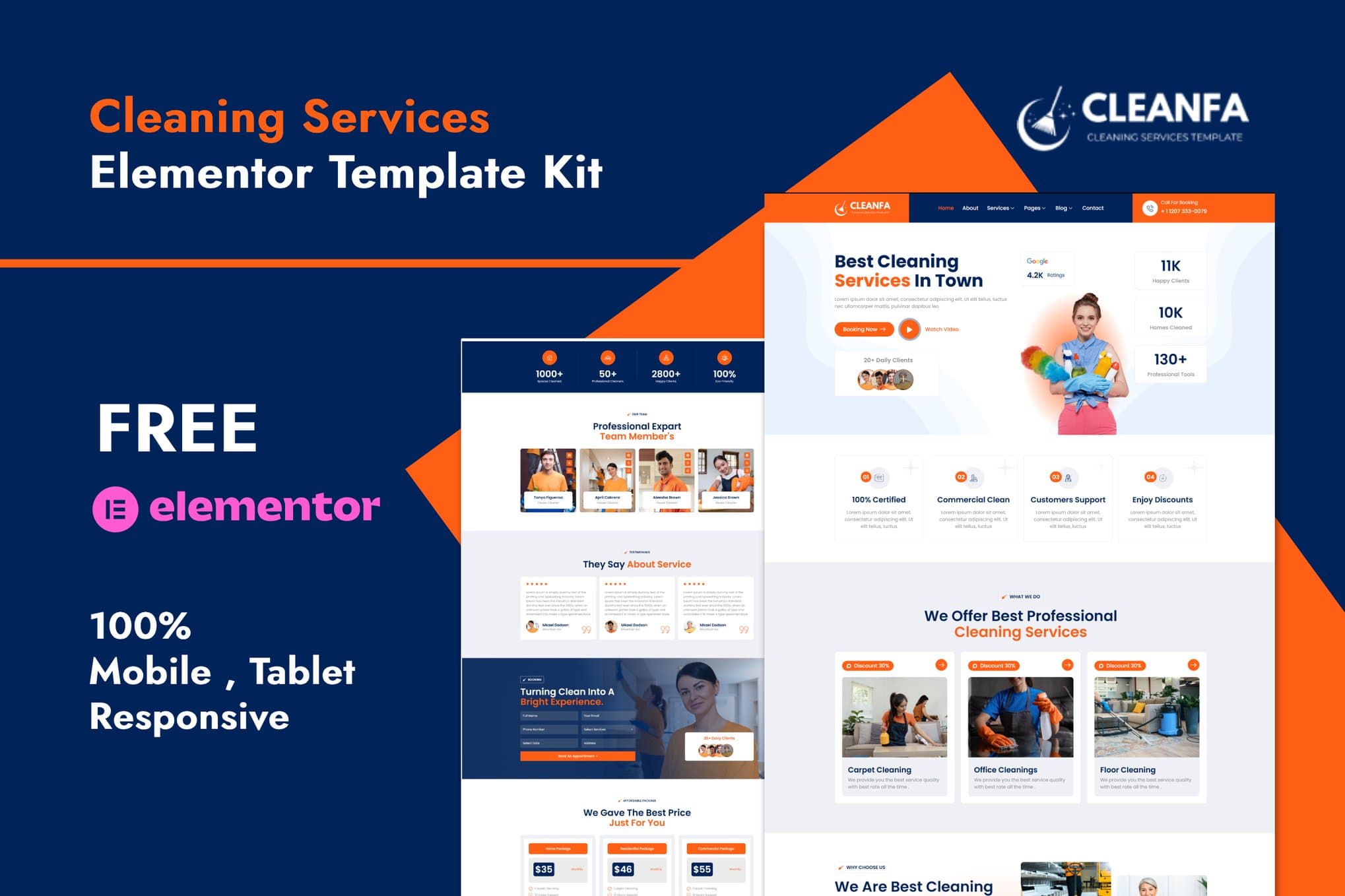 Cleanfa - Cleaning Services Elementor Template