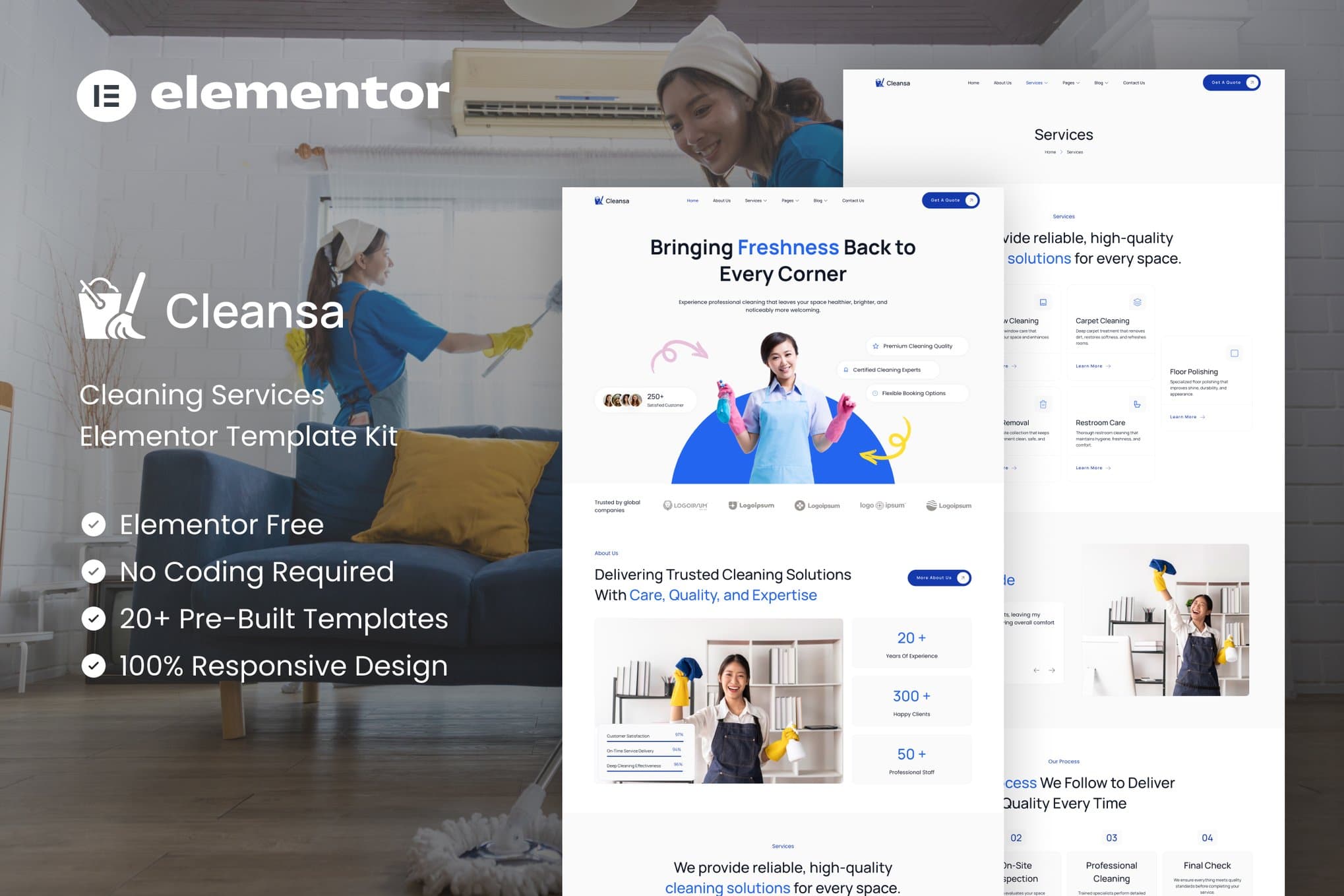 Cleansa - Cleaning Services Elementor Template