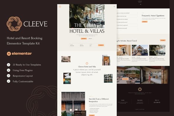 Cleeve - Hotel and Resort Booking Elementor Template