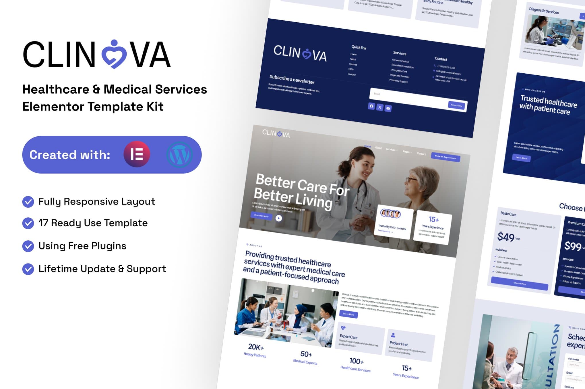 Clinova - Healthcare & Medical Services Elementor Template