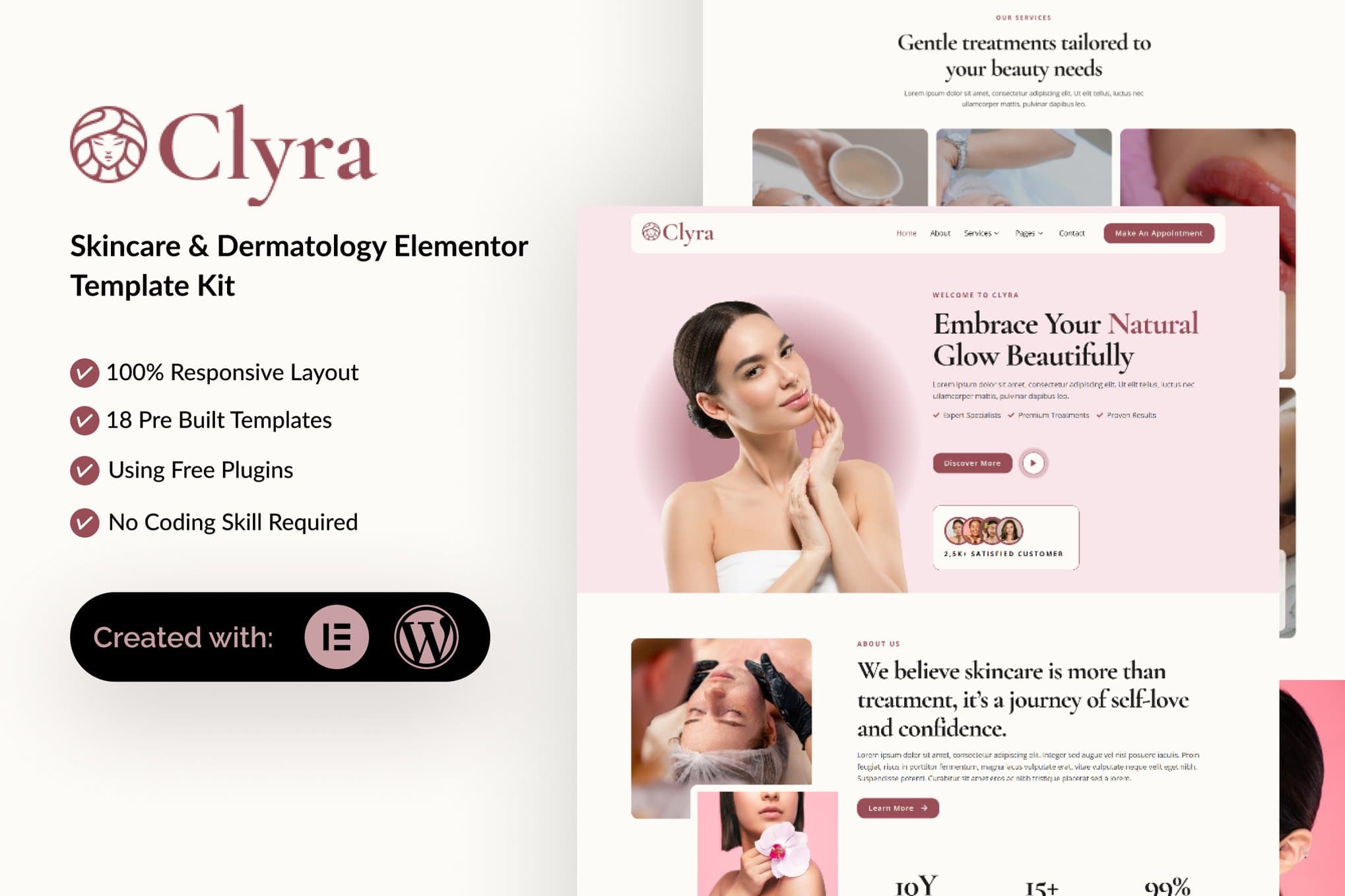 Clyra - Skincare & Dermatology Elementor Template