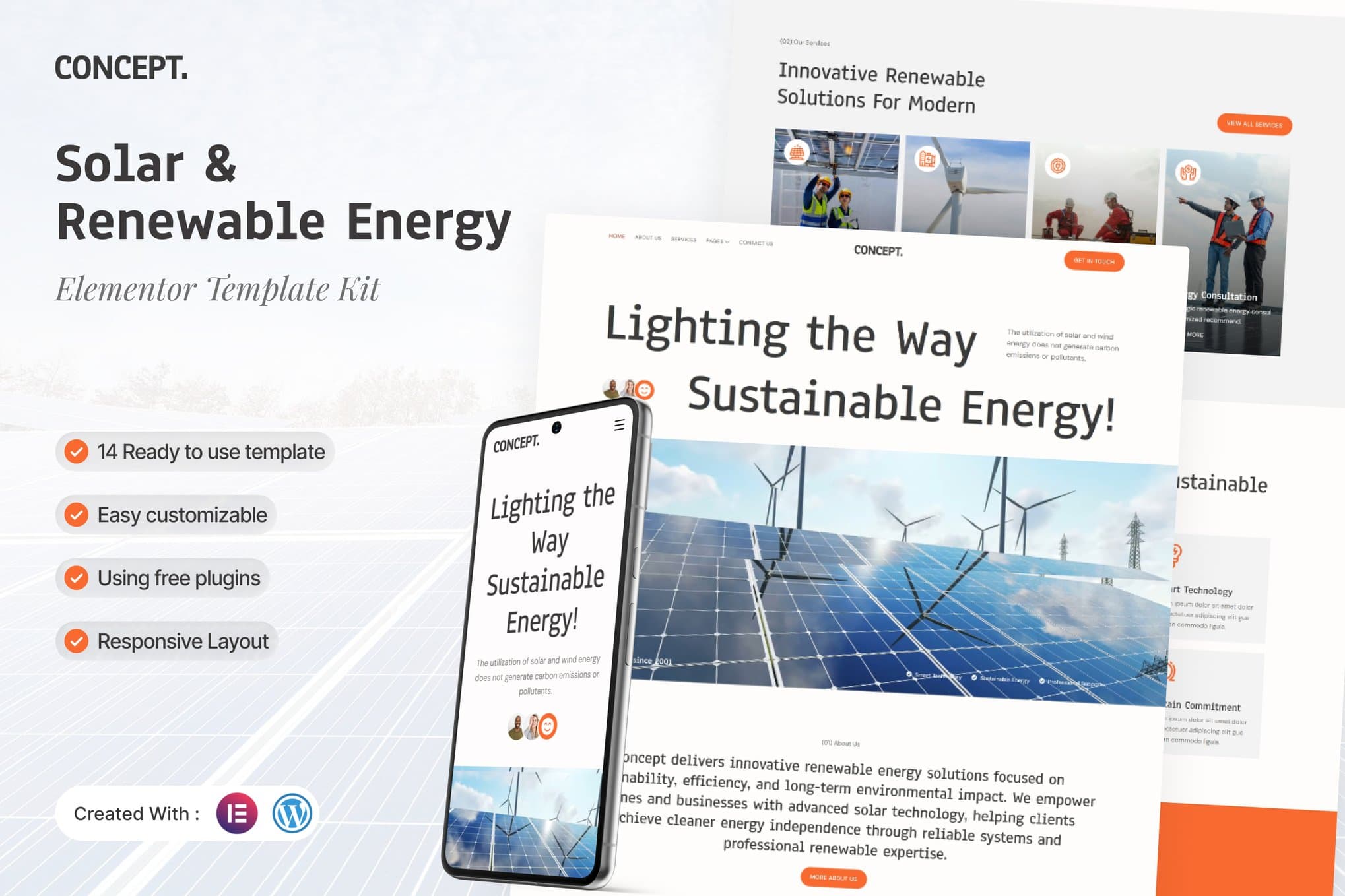 Concept - Solar & Renewable Energy Elementor Template