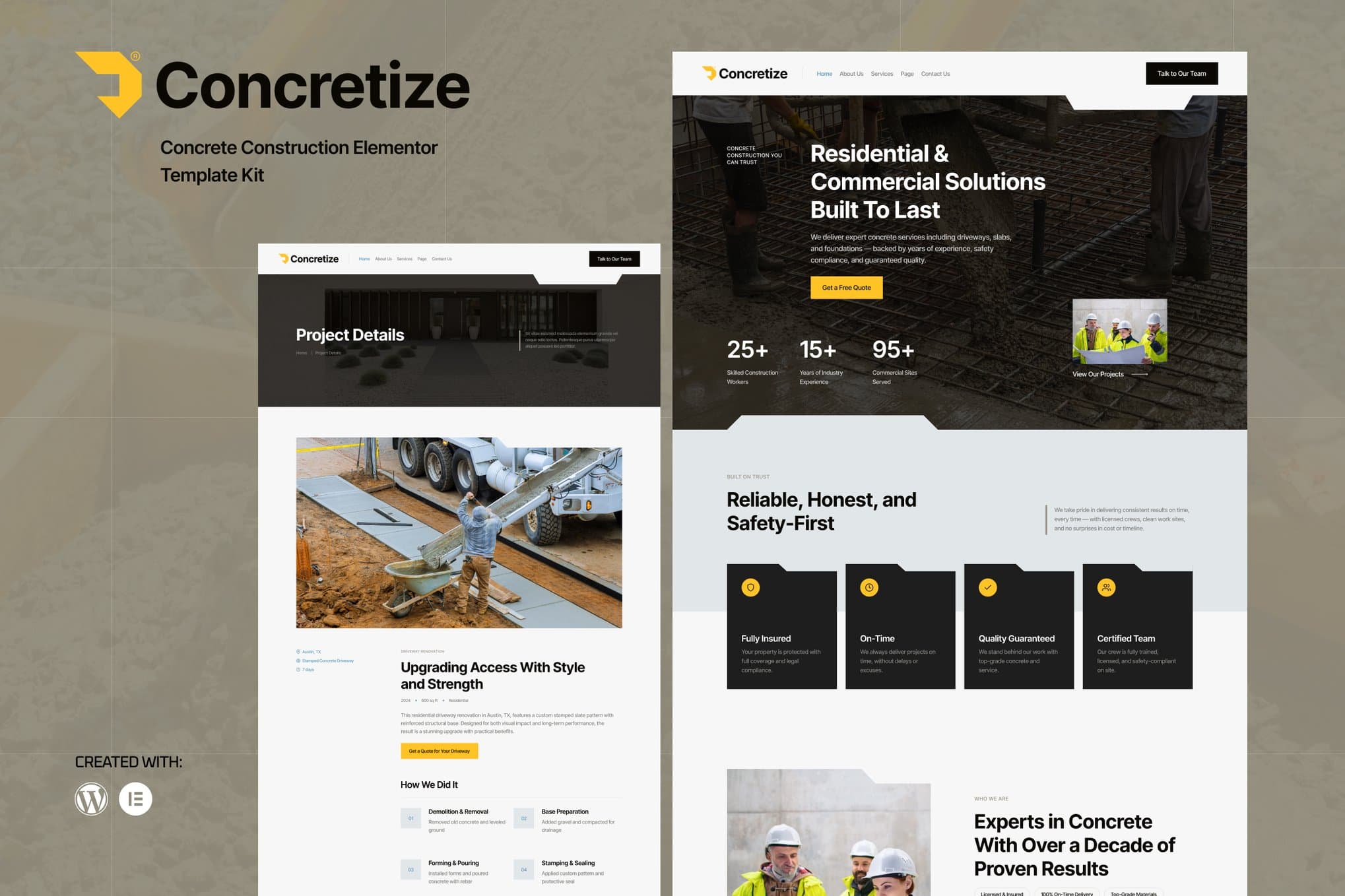 Concretize - Concrete Construction Elementor Template