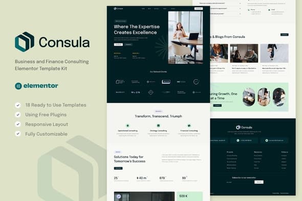 Consula - Business and Finance Consulting Elementor Template