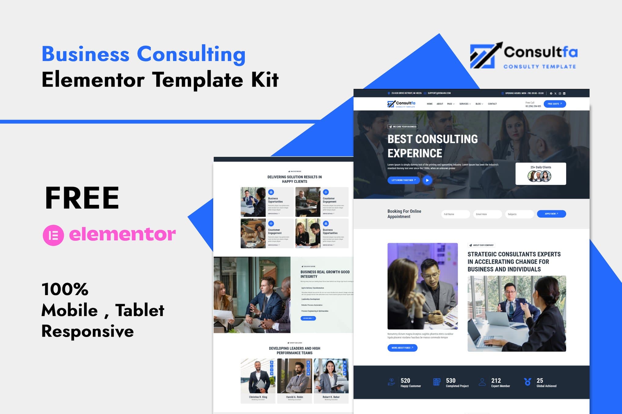 Consultfa - Business Consulting Elementor Template