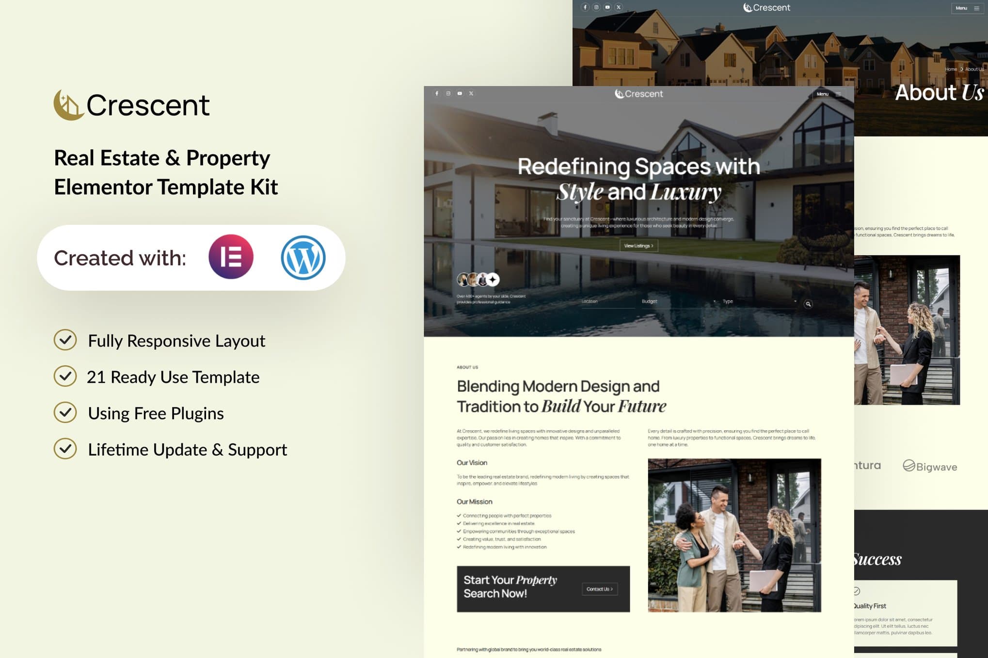 Crescent - Real Estate & Property Elementor Template