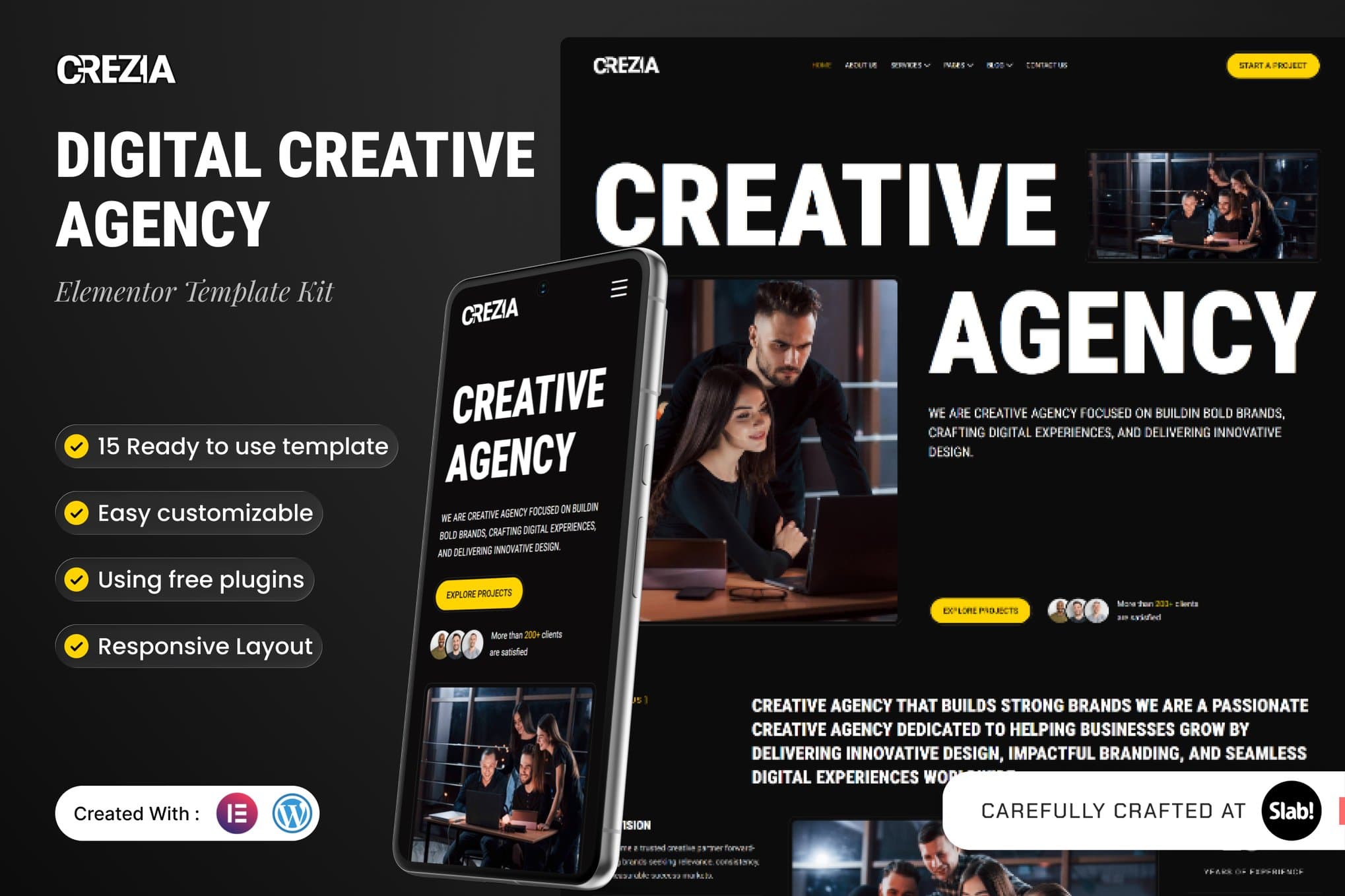 Crezia - Digital Creative Agency Elementor Template