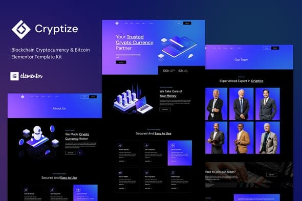 Cryptize - Blockchain Cryptocurrency & Bitcoin Elementor Template