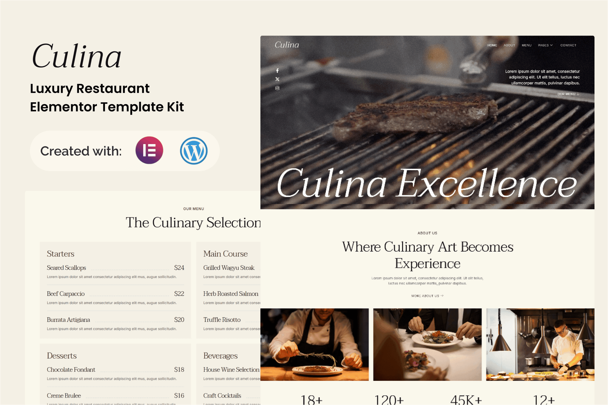 Culina - Luxury Restaurant Elementor Template