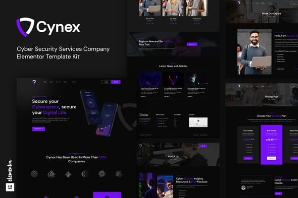 Cynex - Cyber Security Services Company Elementor Template