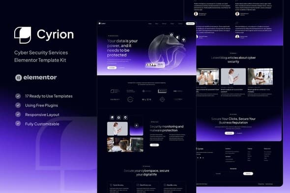 Cyrion - Cyber Security Services Elementor Template