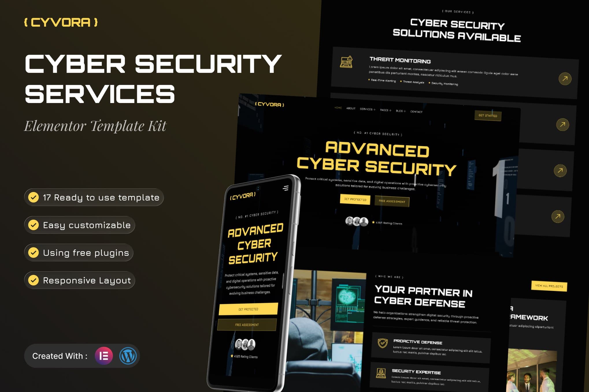 Cyvora - Cyber Security Services Elementor Template