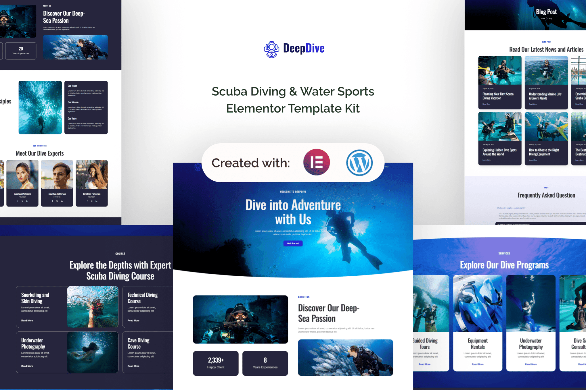 Deepdive - Scuba Diving & Water Sports Elementor Template