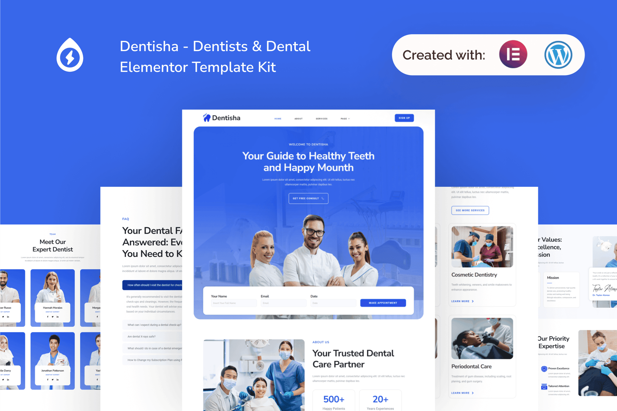 Dentisha - Dentists & Dental Elementor Template