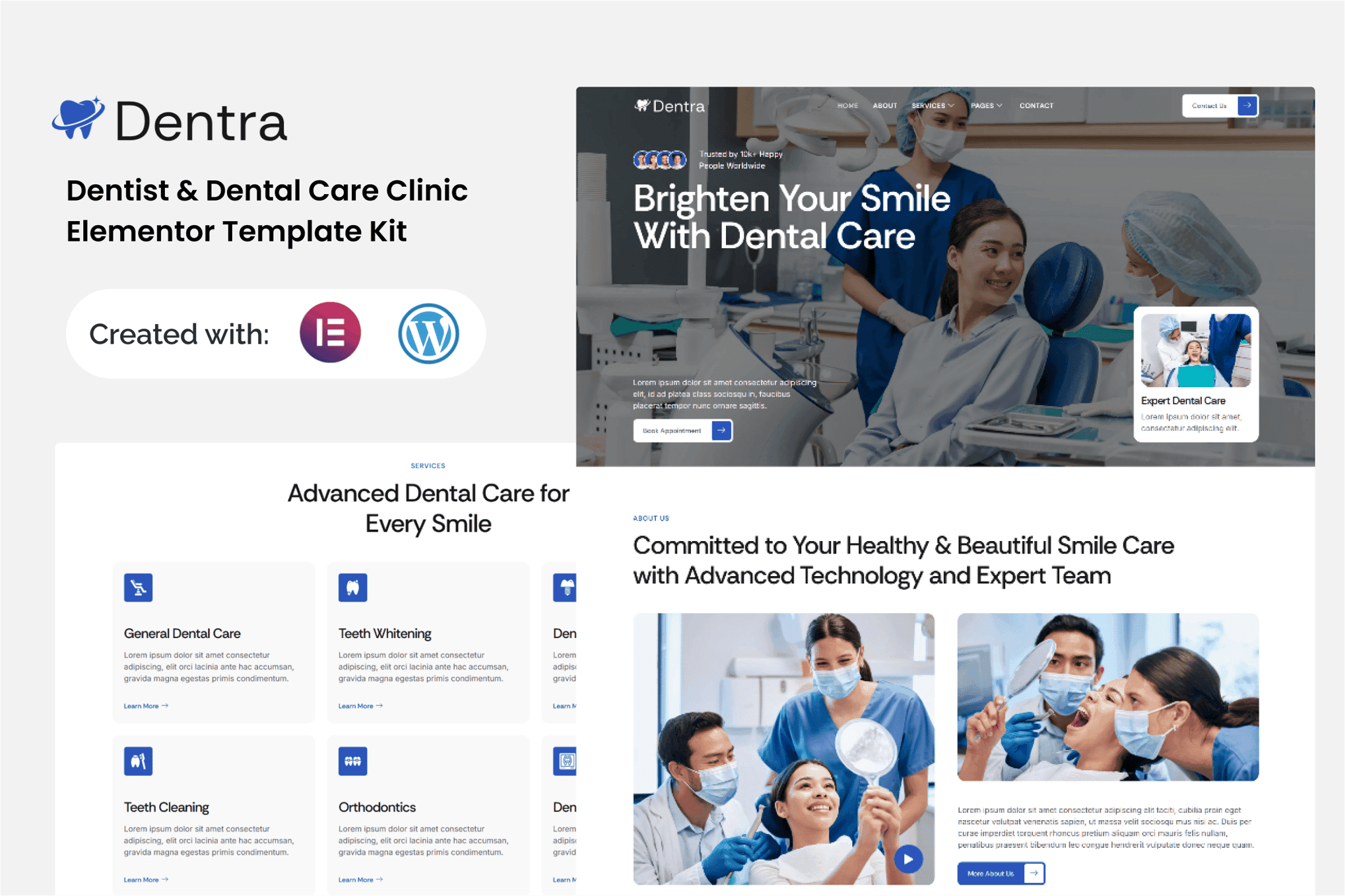 Dentra - Dentist & Dental Care Clinic Elementor Template