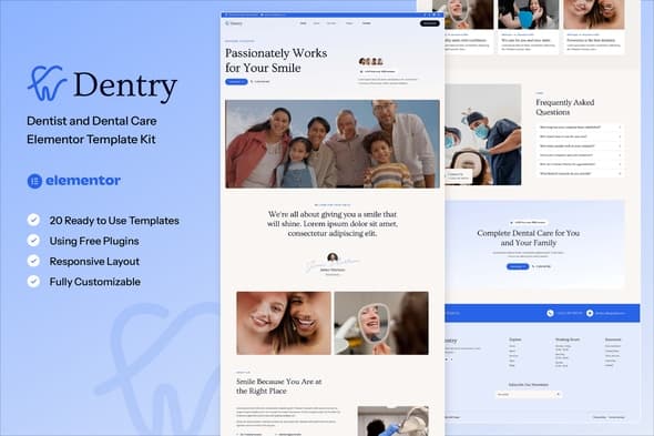 Dentry - Dentist & Dental Care Elementor Template
