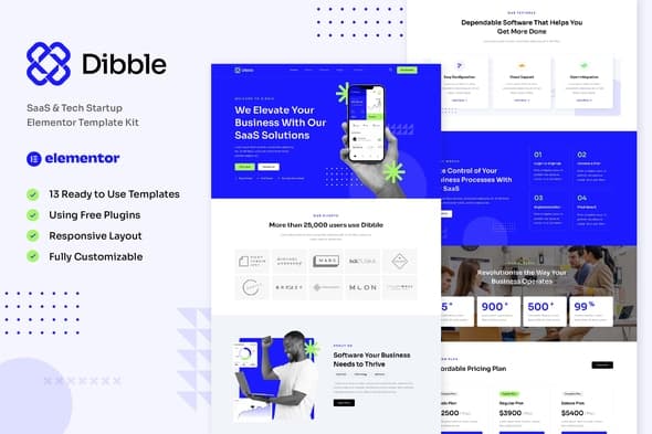 Dibble - SaaS & Tech Startup Elementor Template