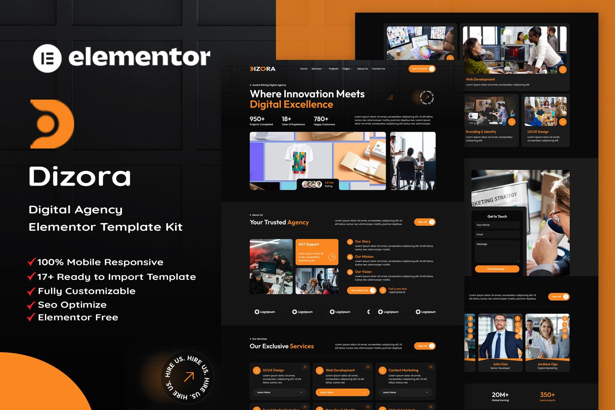 Dizora - Digital Agency Elementor Template
