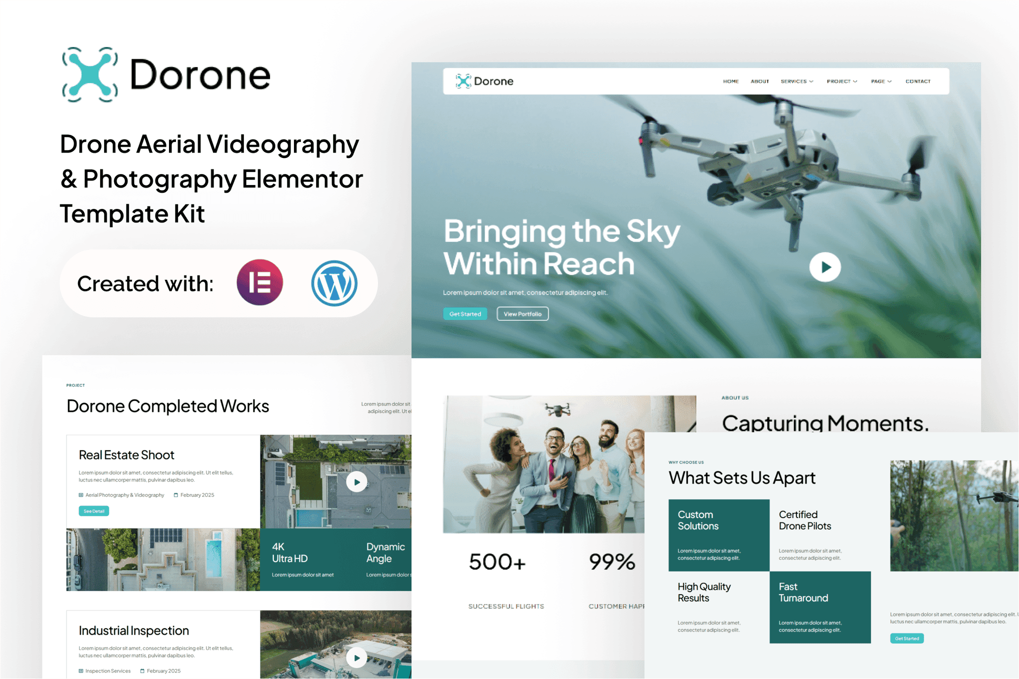 Dorone - Drone Aerial Videography and Photography Elementor Template