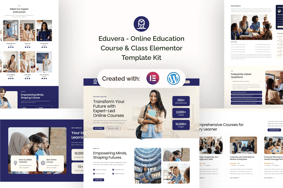 Eduvera - Online Education Course & Class Elementor Template