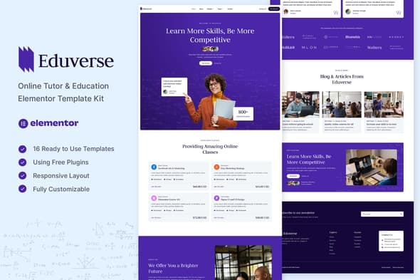 Eduverse - Online Tutor & Education Elementor Template