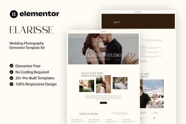 Elarisse - Wedding Photography Elementor Template