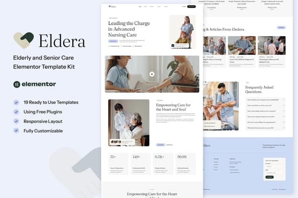 Eldera - Elderly & Senior Care Elementor Template