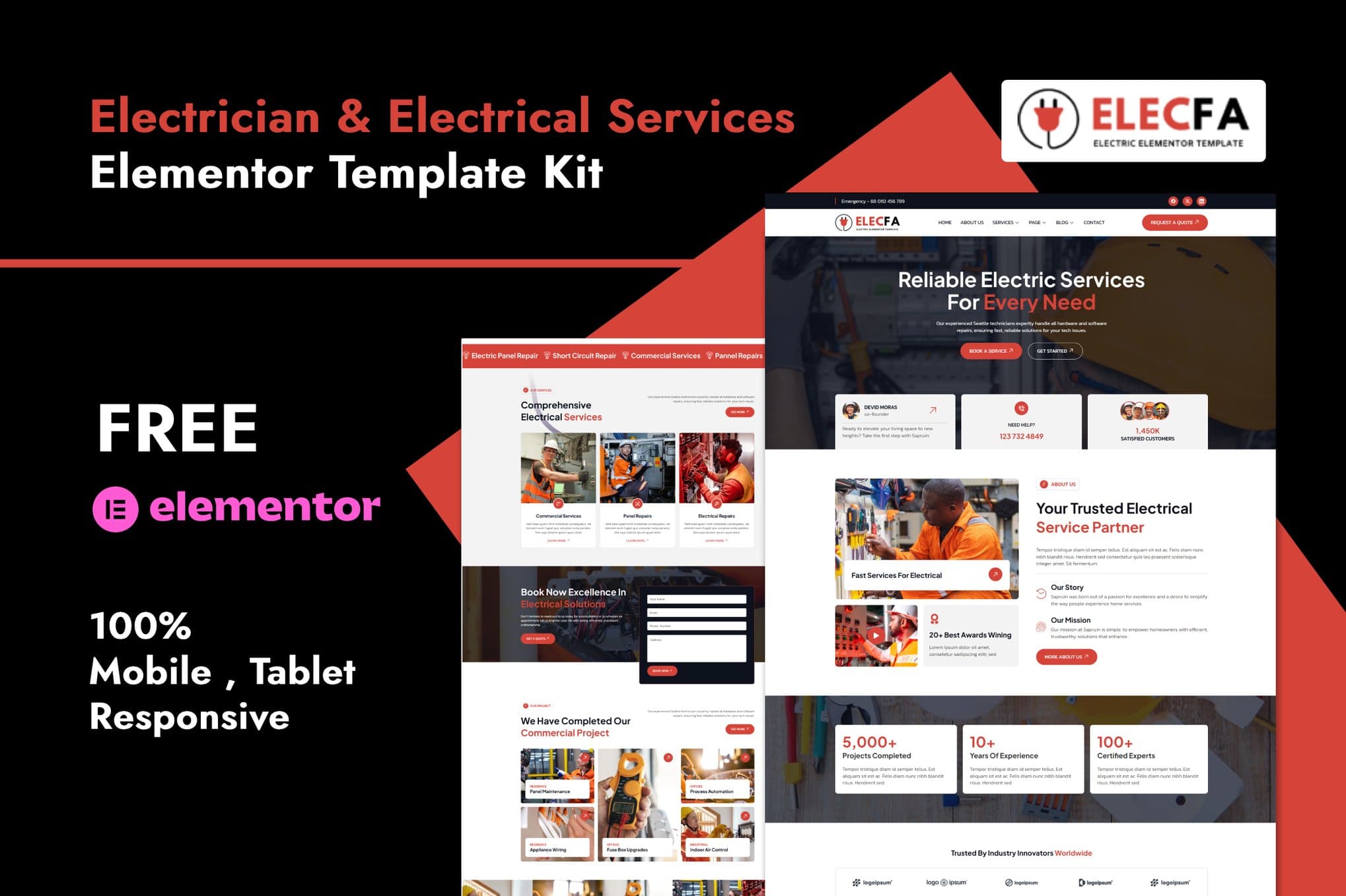 Elecfa - Electrician & Electrical Services Elementor Template