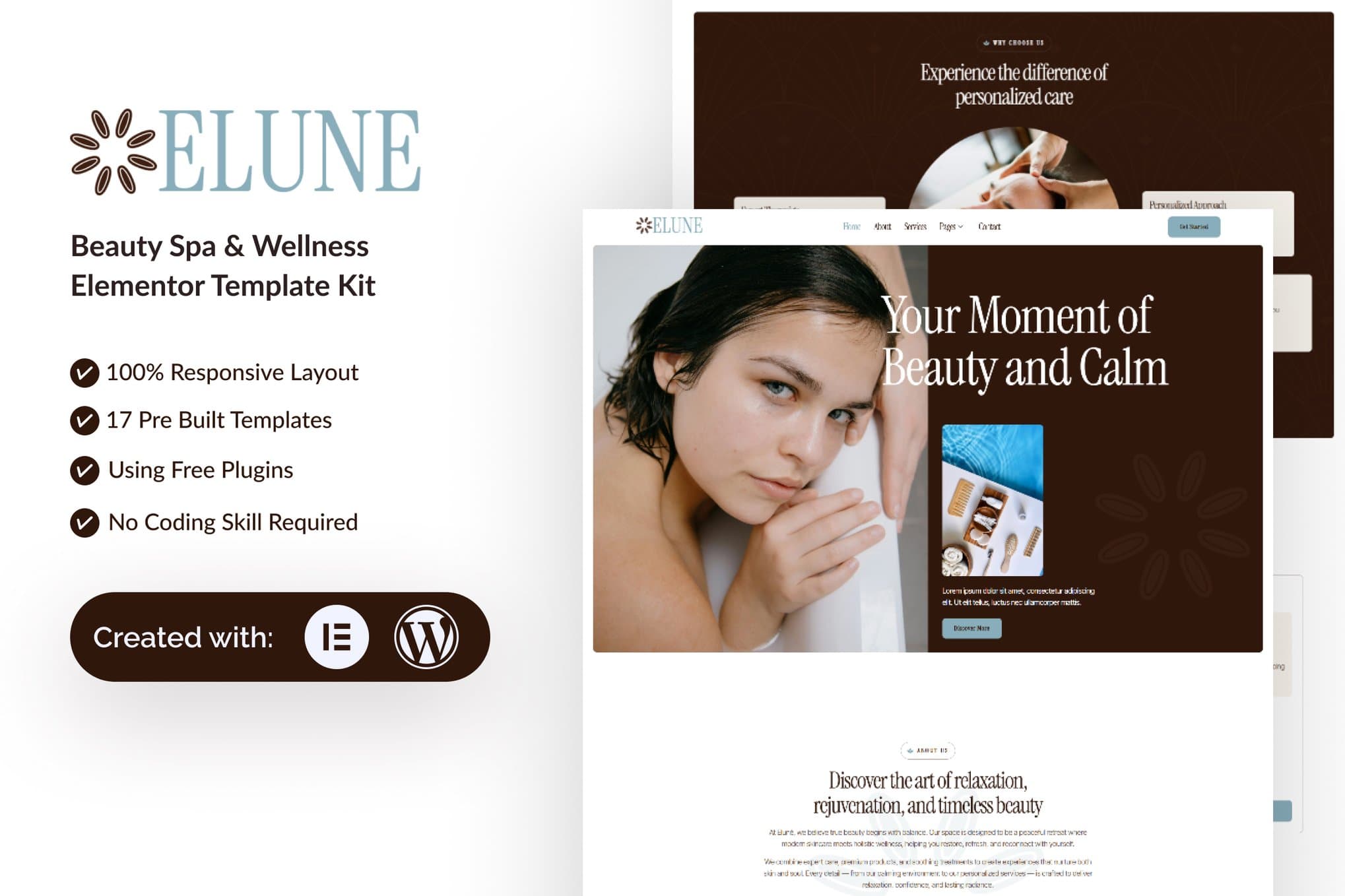 Elune - Beauty Spa & Wellness Elementor Template