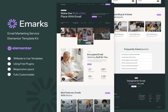 Emarks - Email Marketing Service Elementor Template