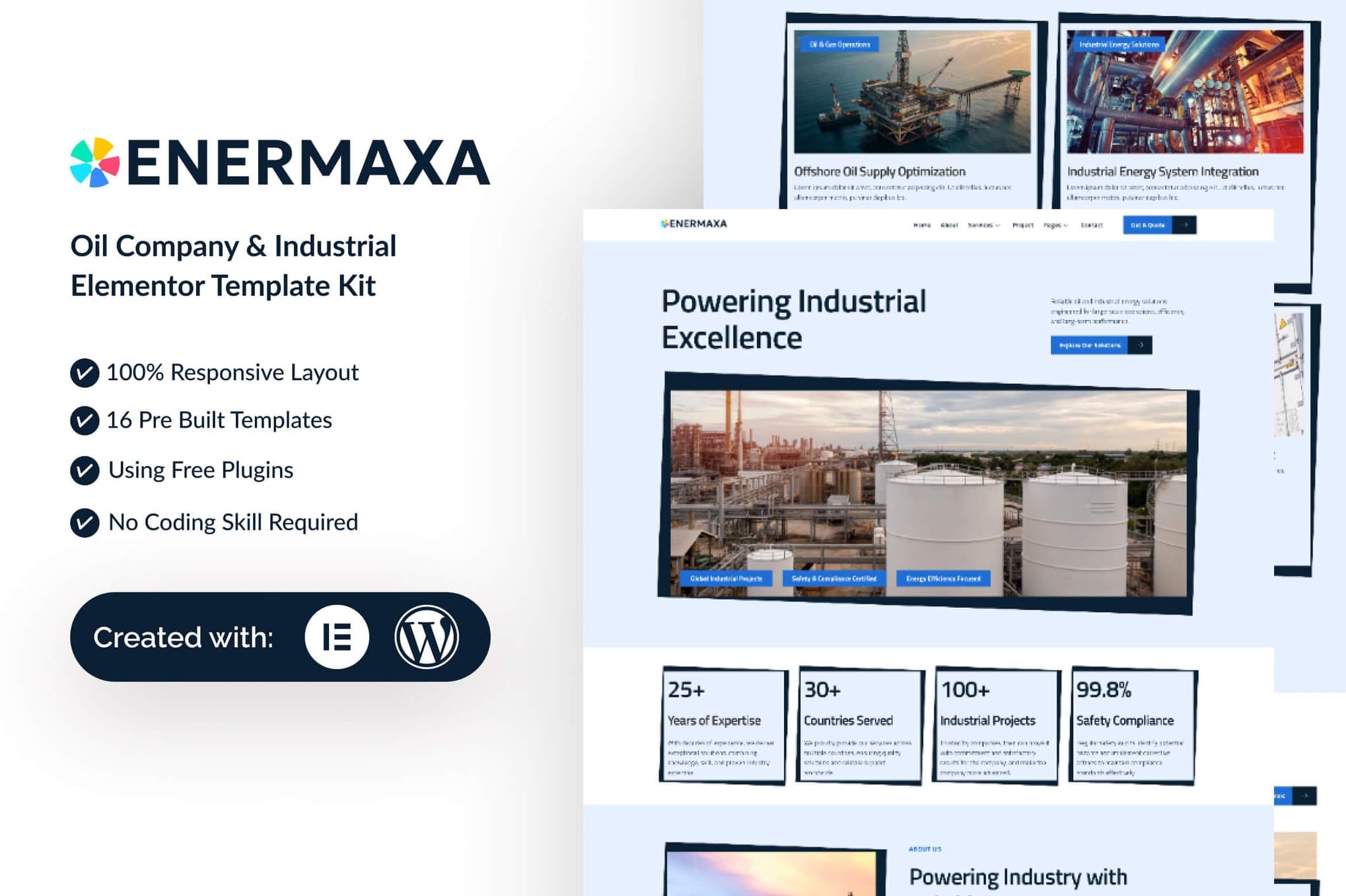Enermaxa - Oil Company & Industrial Elementor Template