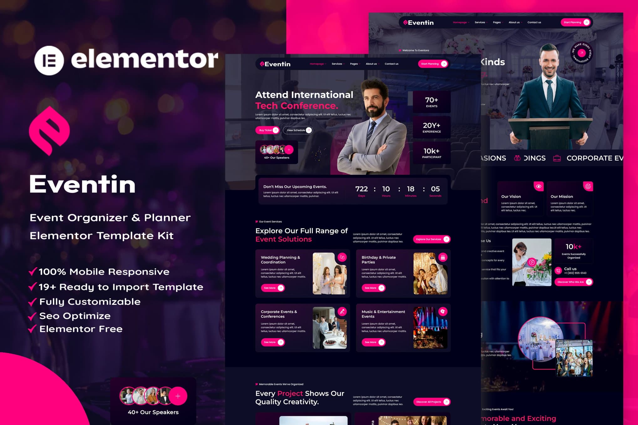 Eventin - Event Organizer & Planner Elementor Template