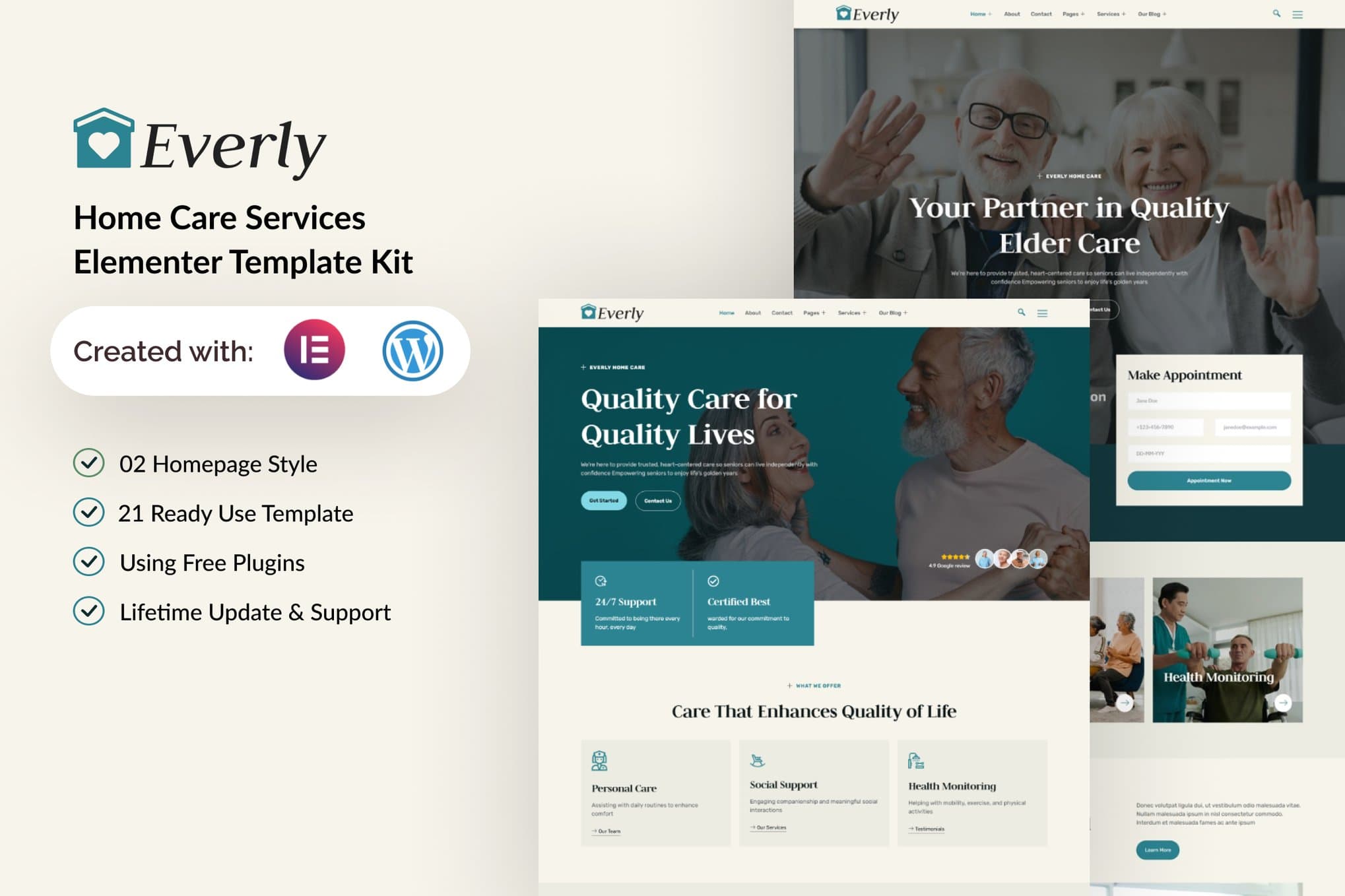 Everly - Home Care Services Elementor Template
