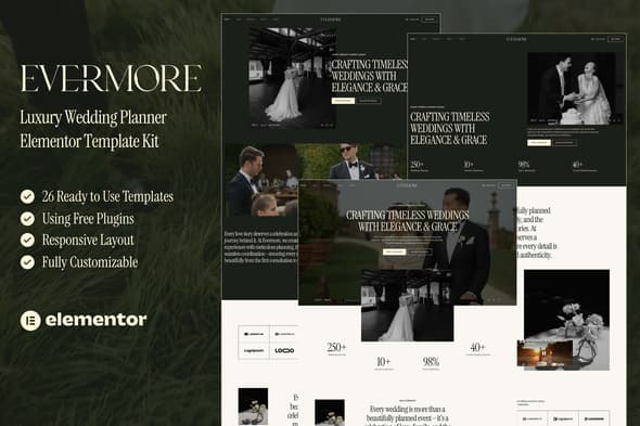 Evermore — Luxury Wedding Planner Elementor Template