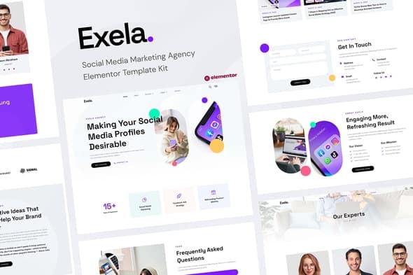 Exela - Social Media Marketing Agency Elementor Template