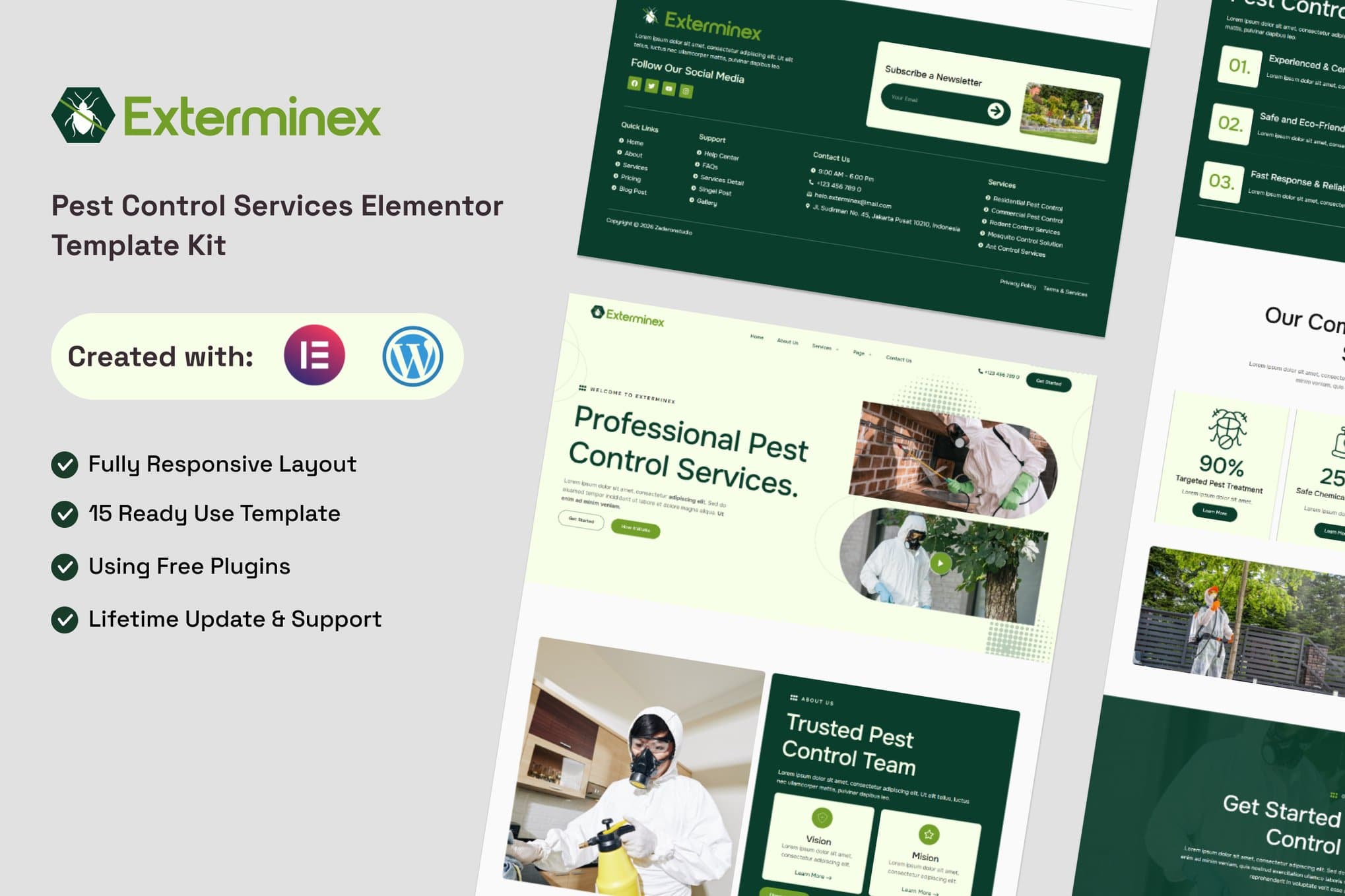 Exterminex - Pest Control Services Elementor Template