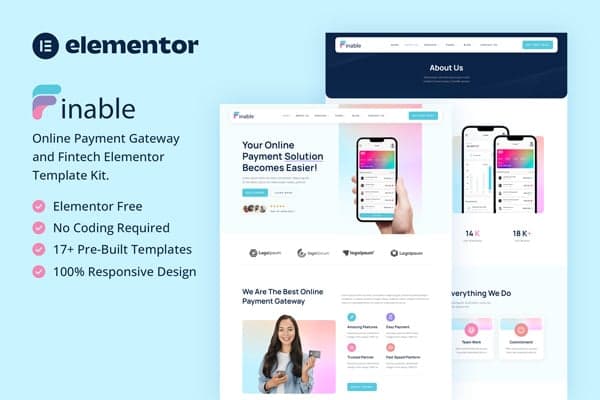 Finable - Online Payment Gateway & Fintech Elementor Template