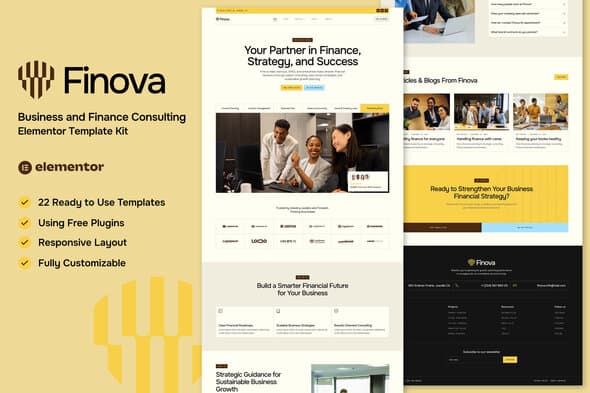 Finova - Business and Finance Consulting Elementor Template