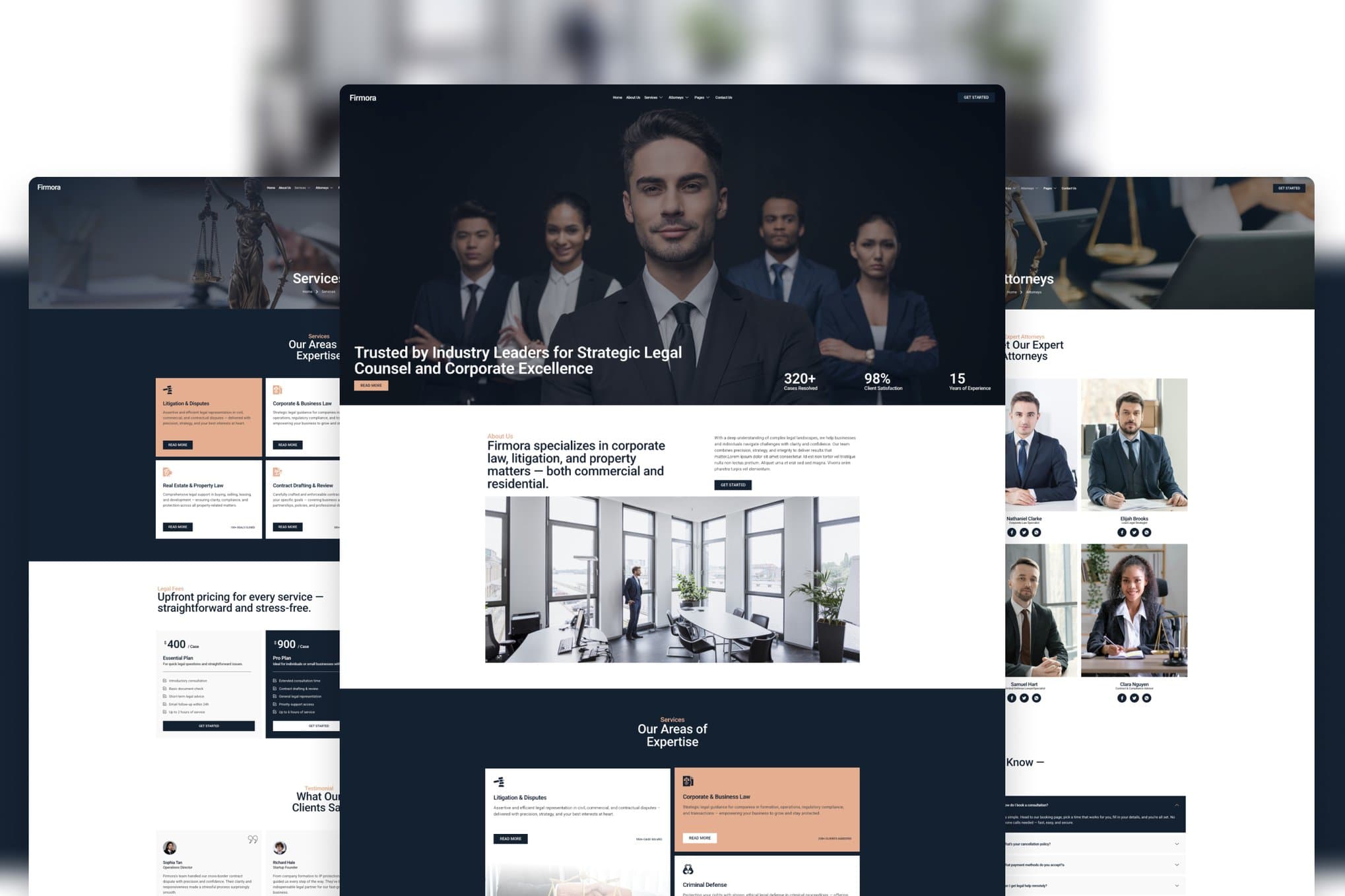 Firmora - Modern Professional Law Firm & Attorney Elementor Template