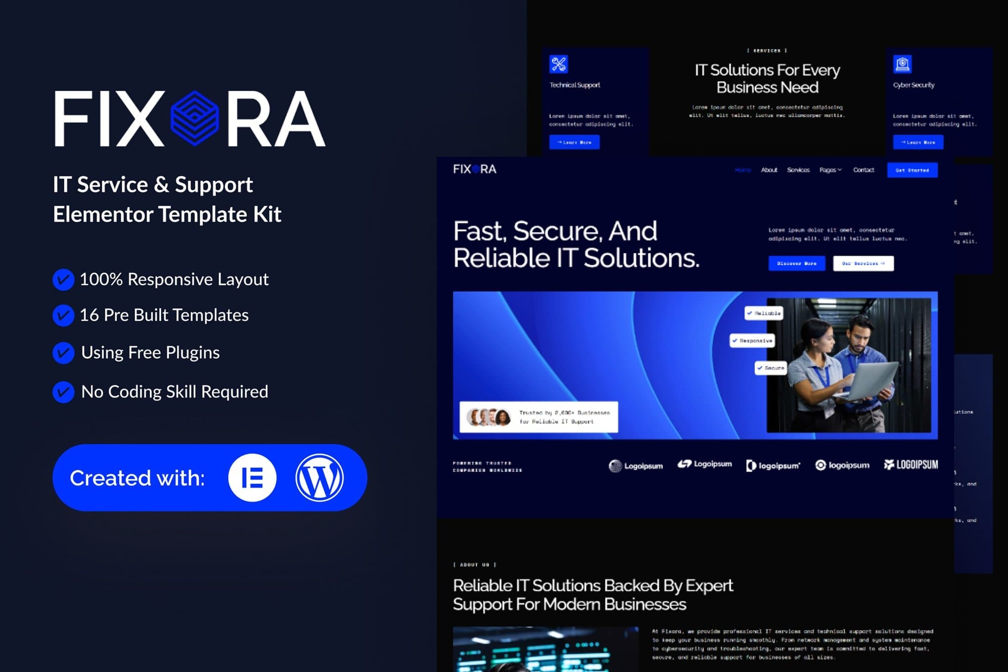 Fixora - IT Service & Support Elementor Template