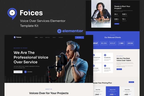 Foices - Voice Over Services Elementor Template