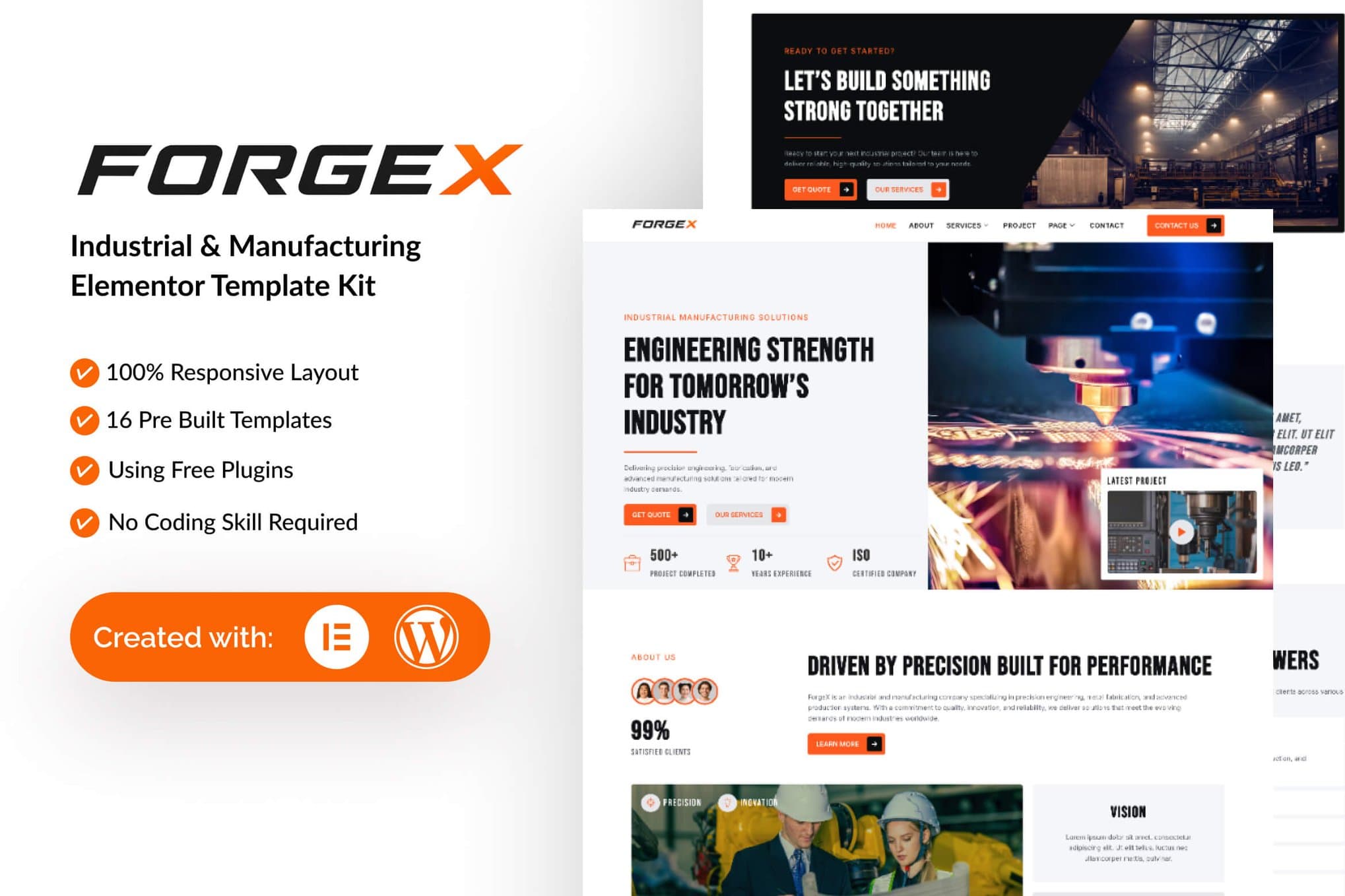 ForgeX - Industrial & Manufacturing Elementor Template