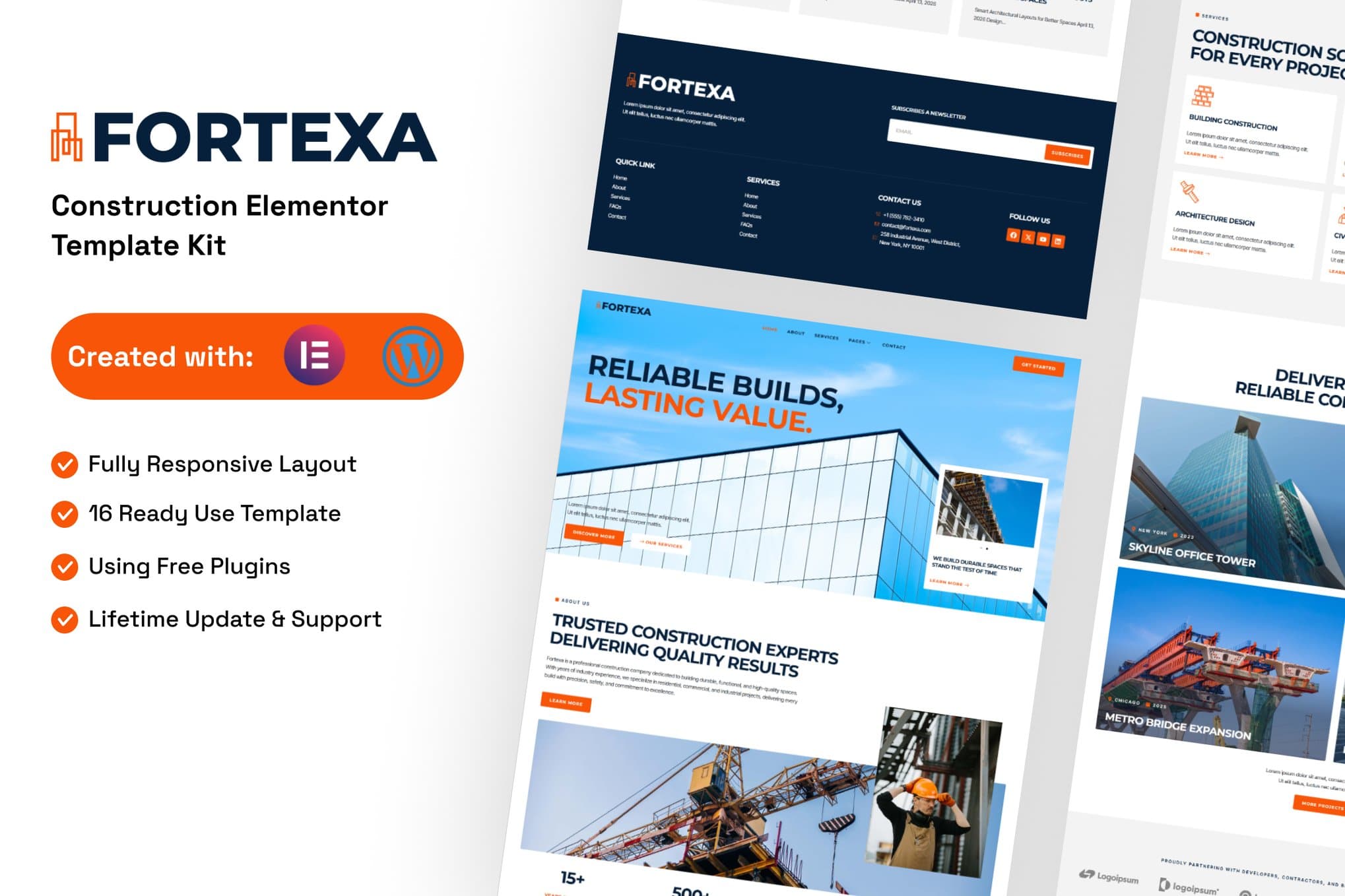 Fortexa - Construction Elementor Template