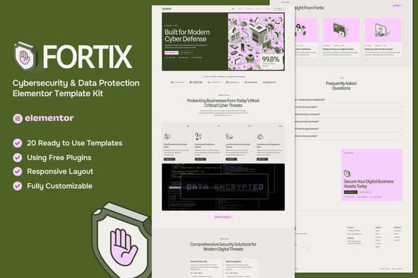 Fortix - Cybersecurity & Data Protection Elementor Template