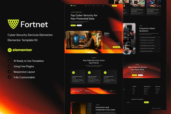 Fortnet - Cyber Security Services Elementor Template