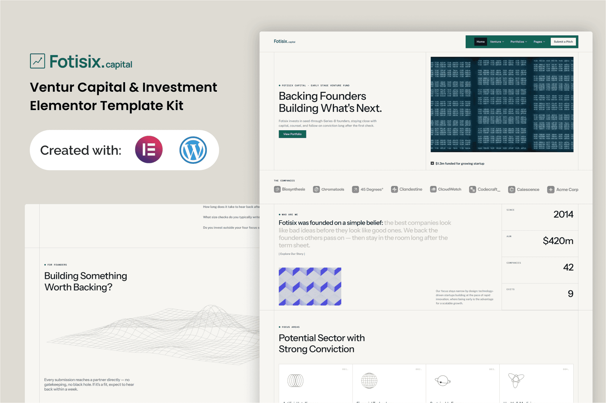 Fotisix - Venture Capital & Investment Elementor Template