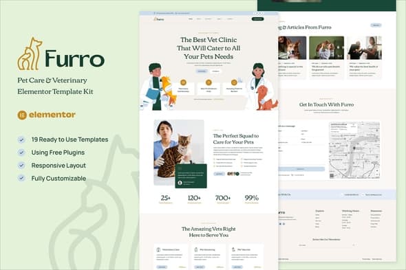 Furro - Pet Care & Veterinary Elementor Template